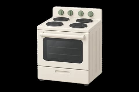 A freestanding household stove with an oven.