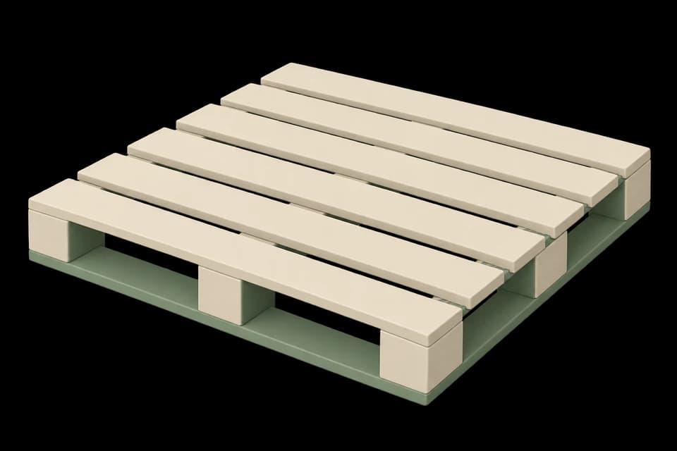 An empty square wooden shipping pallet