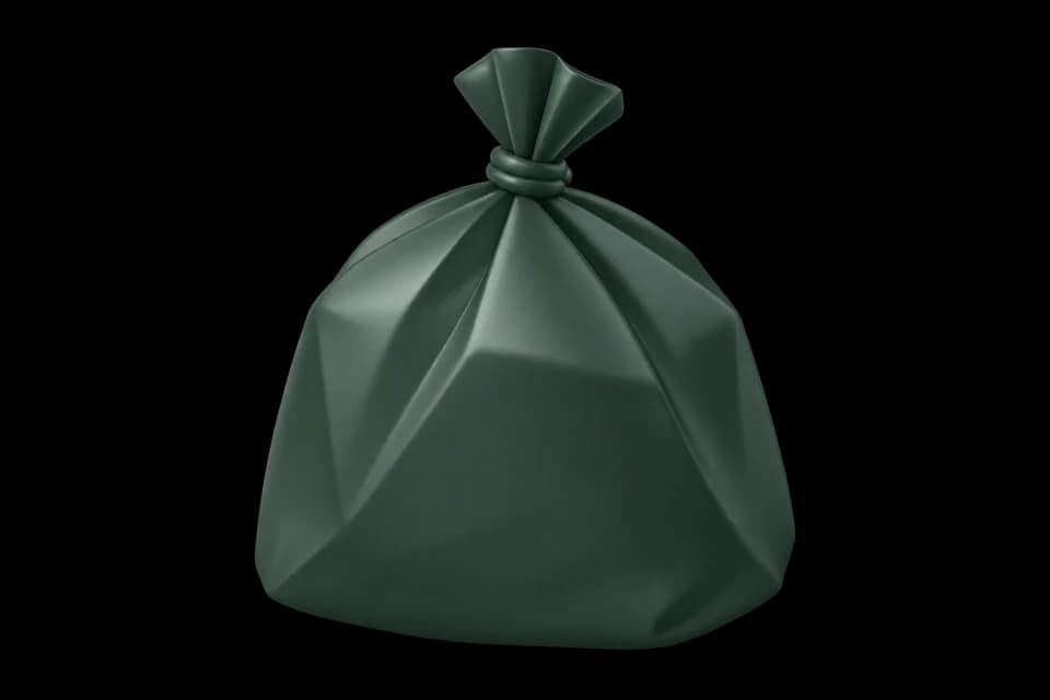 A tied bag ready for outdoor collection